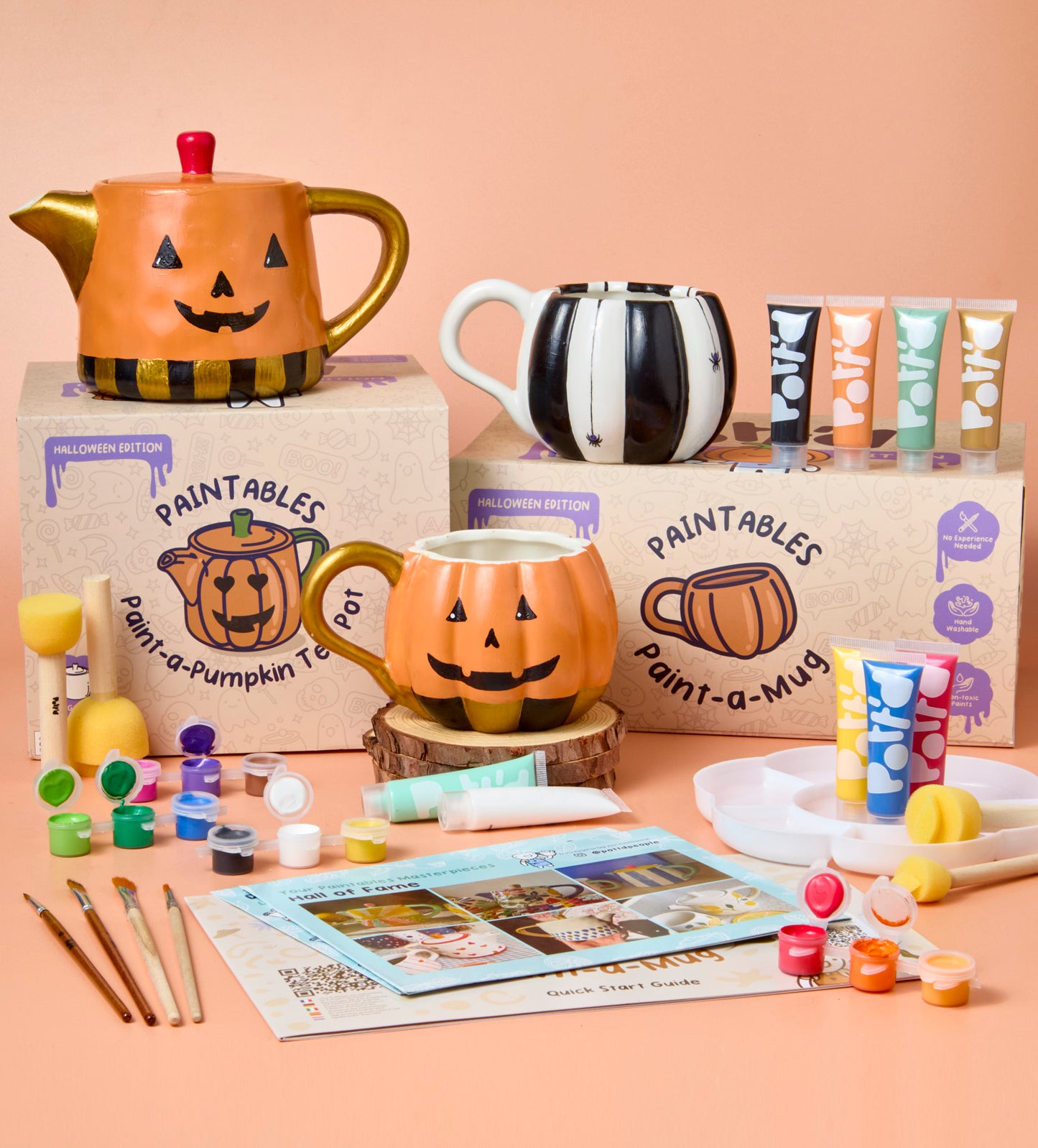Halloween Pumpkin Paint-a-Mug x2