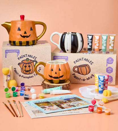 Halloween Pumpkin Paint-a-Mug x2