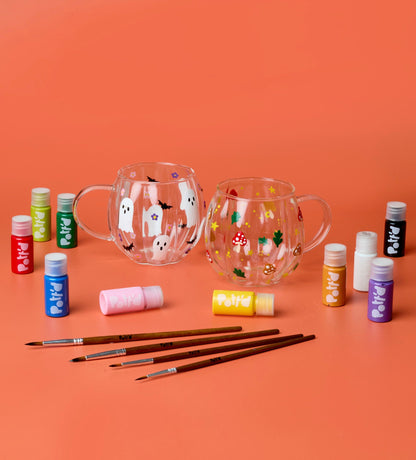 Glass Pumpkin Paint-a-Mug x2