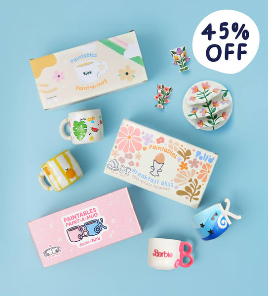 Paintables Mug, Breakfast Set & Barbie Bundle