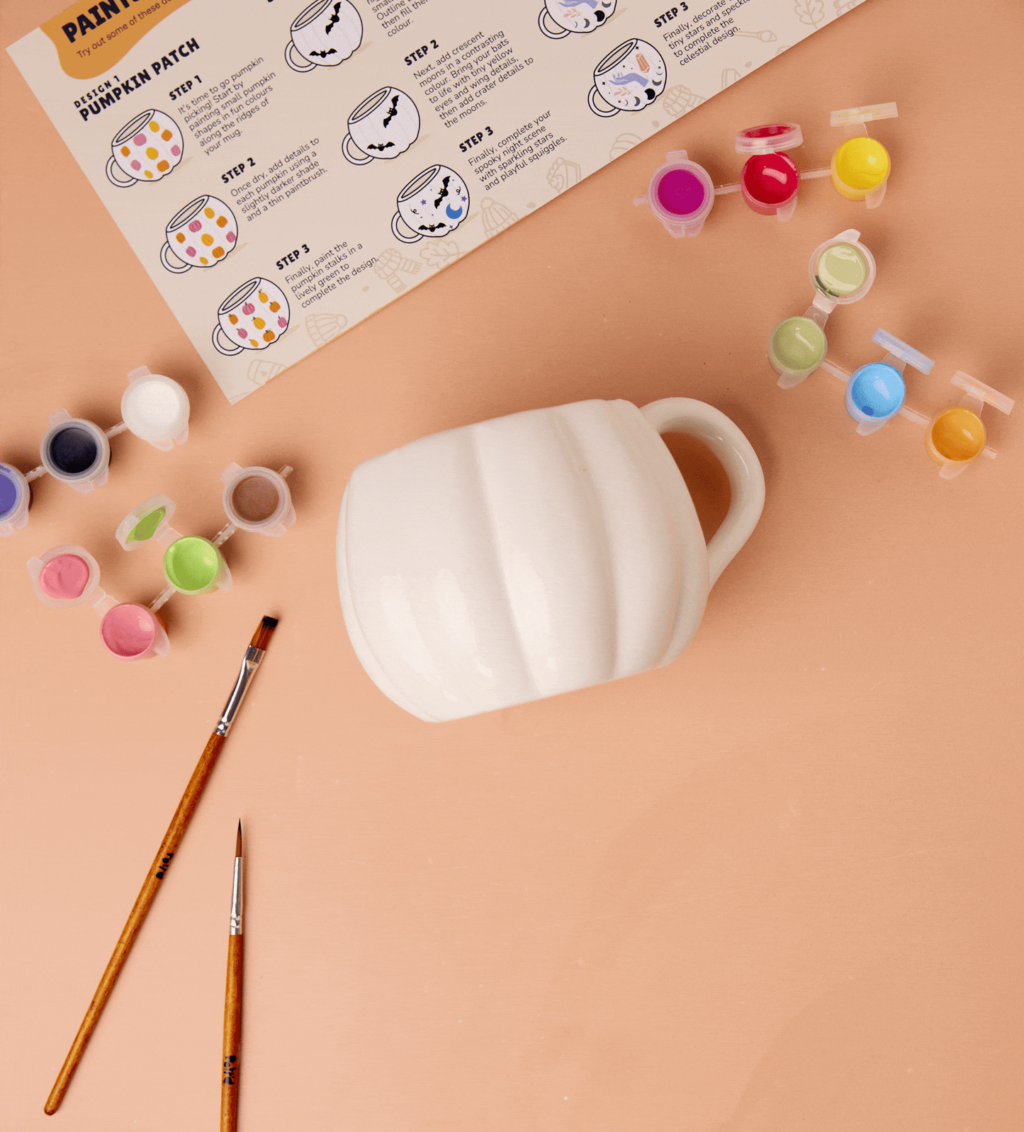 Halloween Pumpkin Paint-a-Mug x2