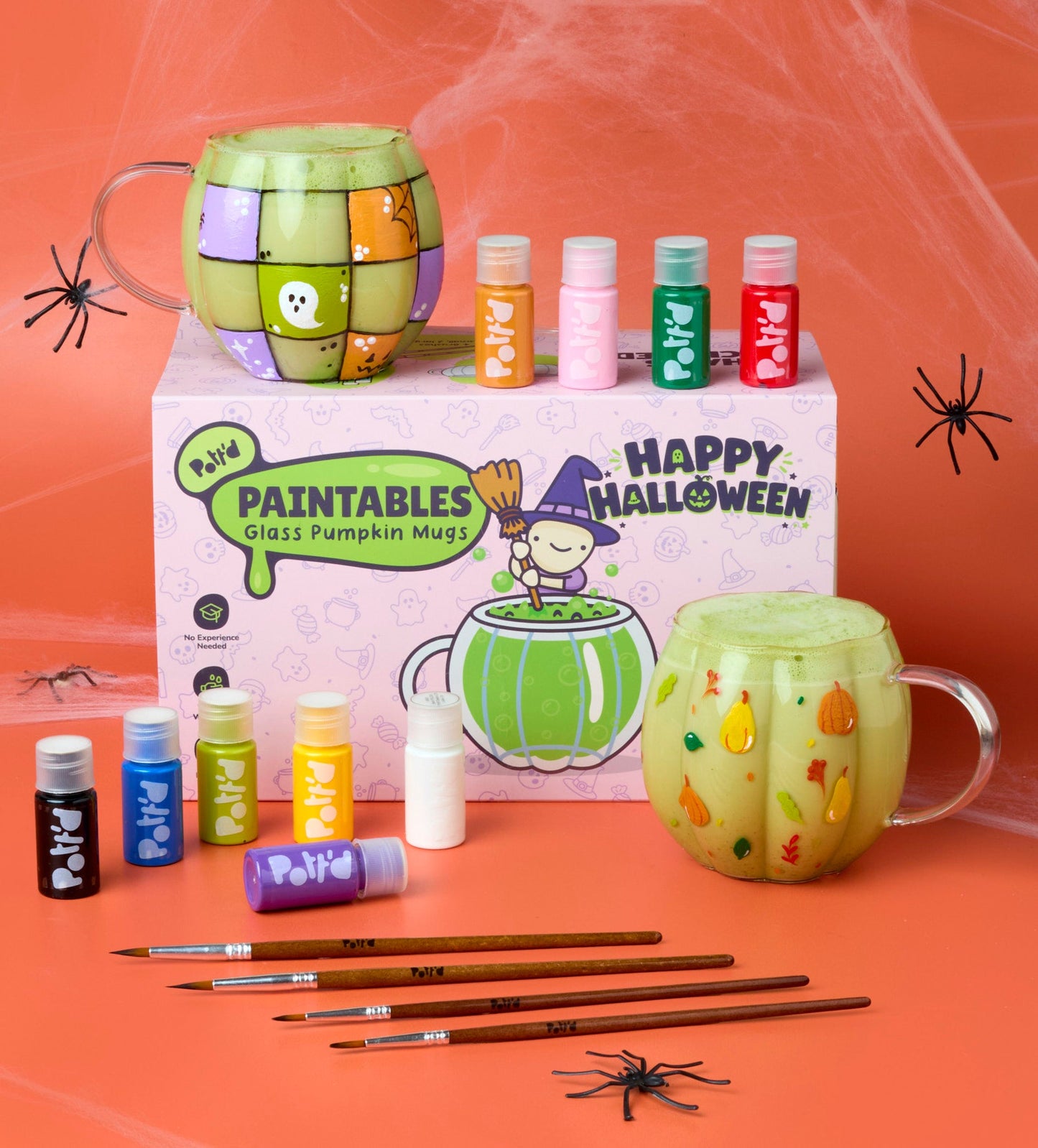 Spooky Glass Pumpkin Mug x2