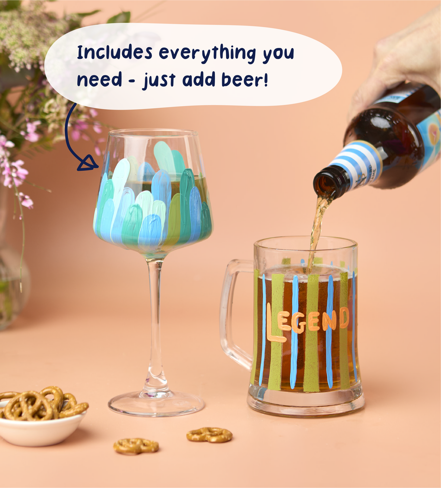 Paint-a-Beer and Wine Glass