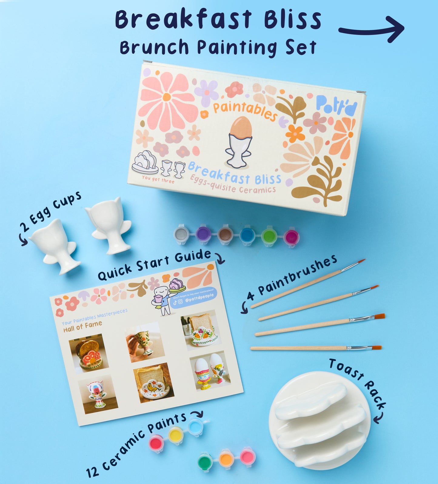 Paintables Mug, Breakfast Set & Vase Bundle
