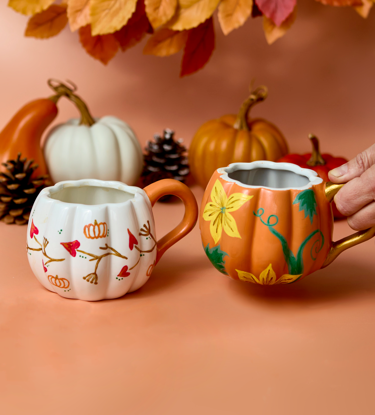 Pumpkin Paint-a-Mug x2