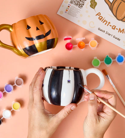 Halloween Pumpkin Paint-a-Mug x2