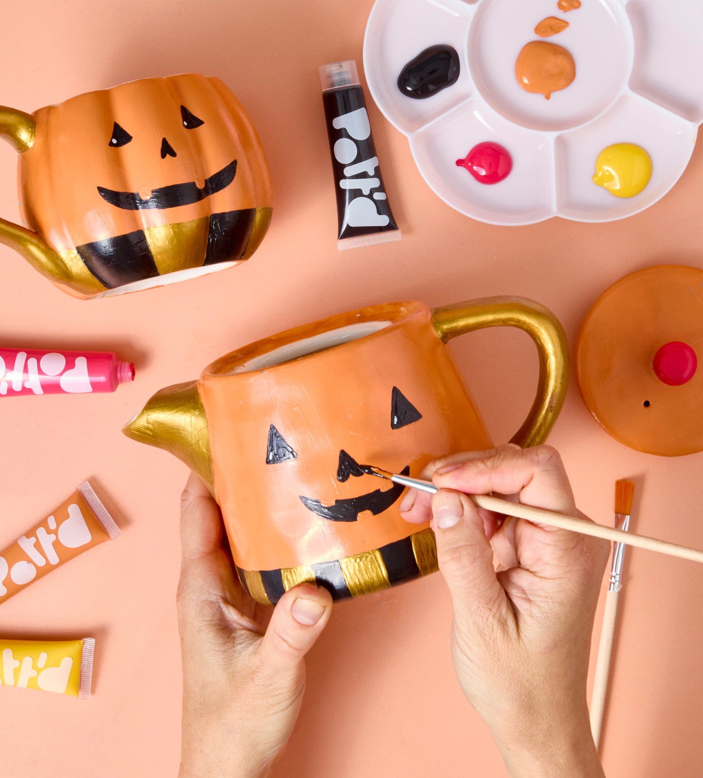 Halloween Pumpkin Paint-a-Mug x2
