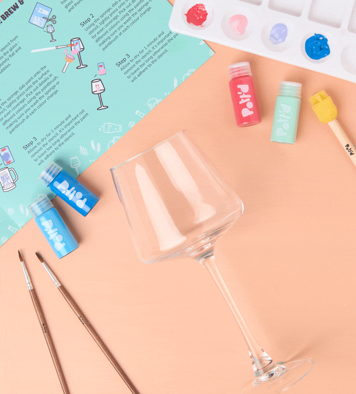 Paint-a-Beer and Wine Glass