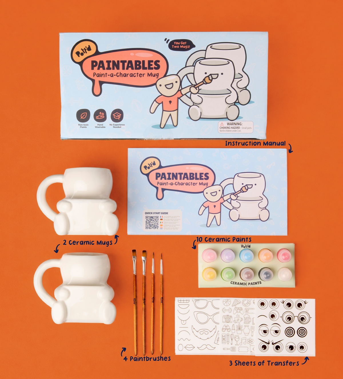 Halloween Paint-a-Character Mug x2