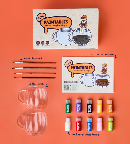 Glass Pumpkin Paint-a-Mug x2