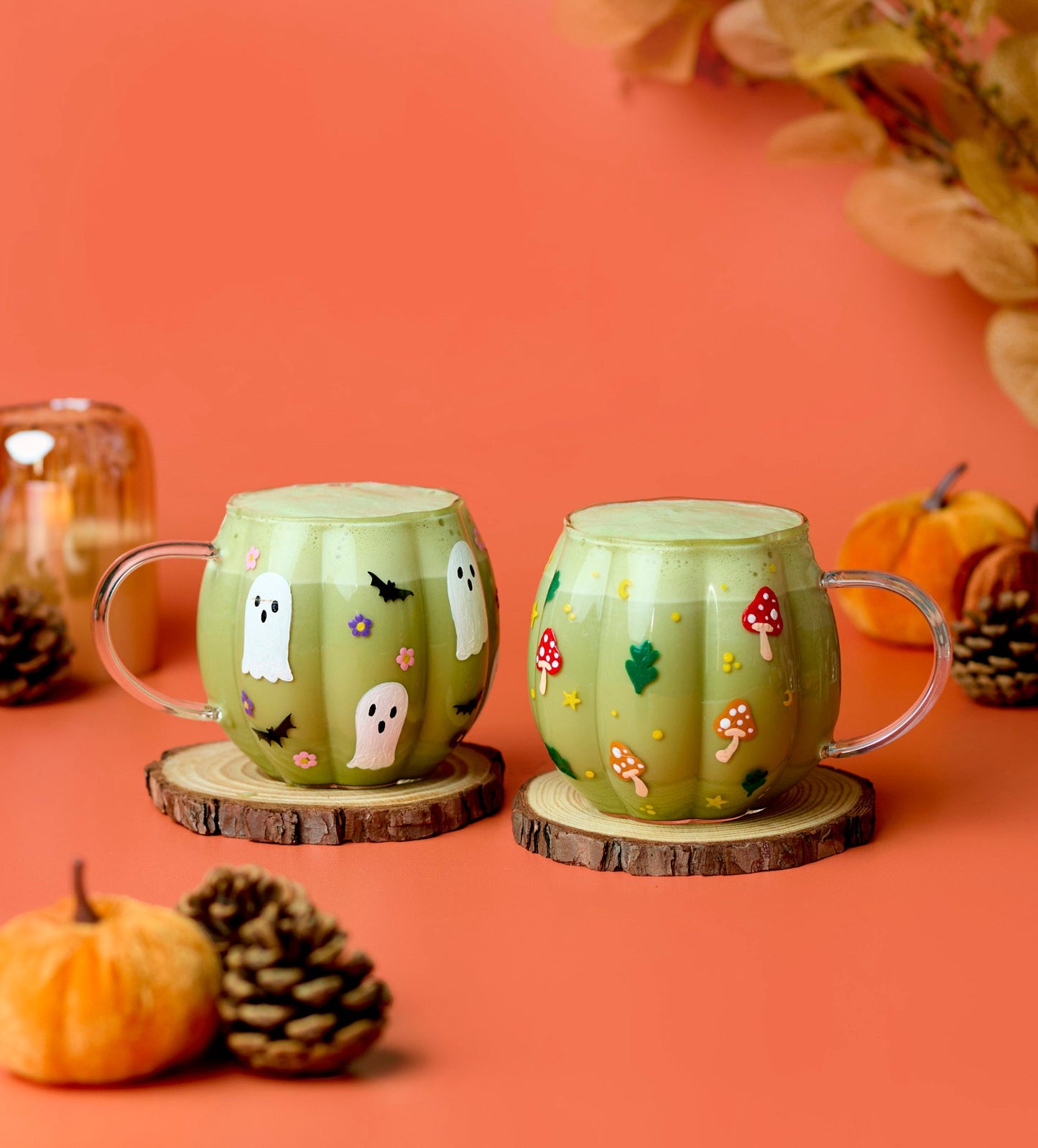Glass Pumpkin Paint-a-Mug x2