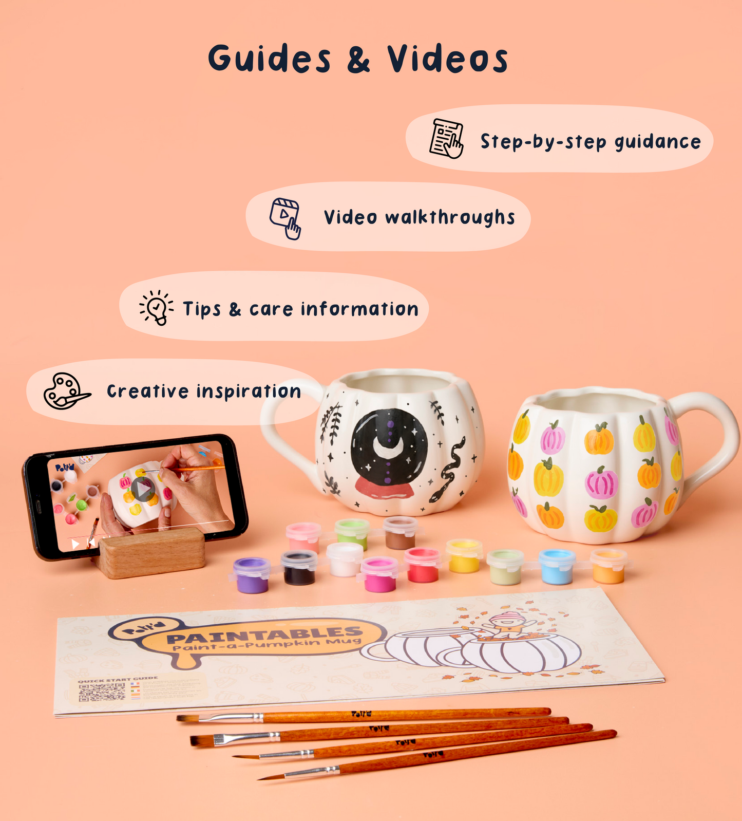 Halloween Pumpkin Paint-a-Mug x2