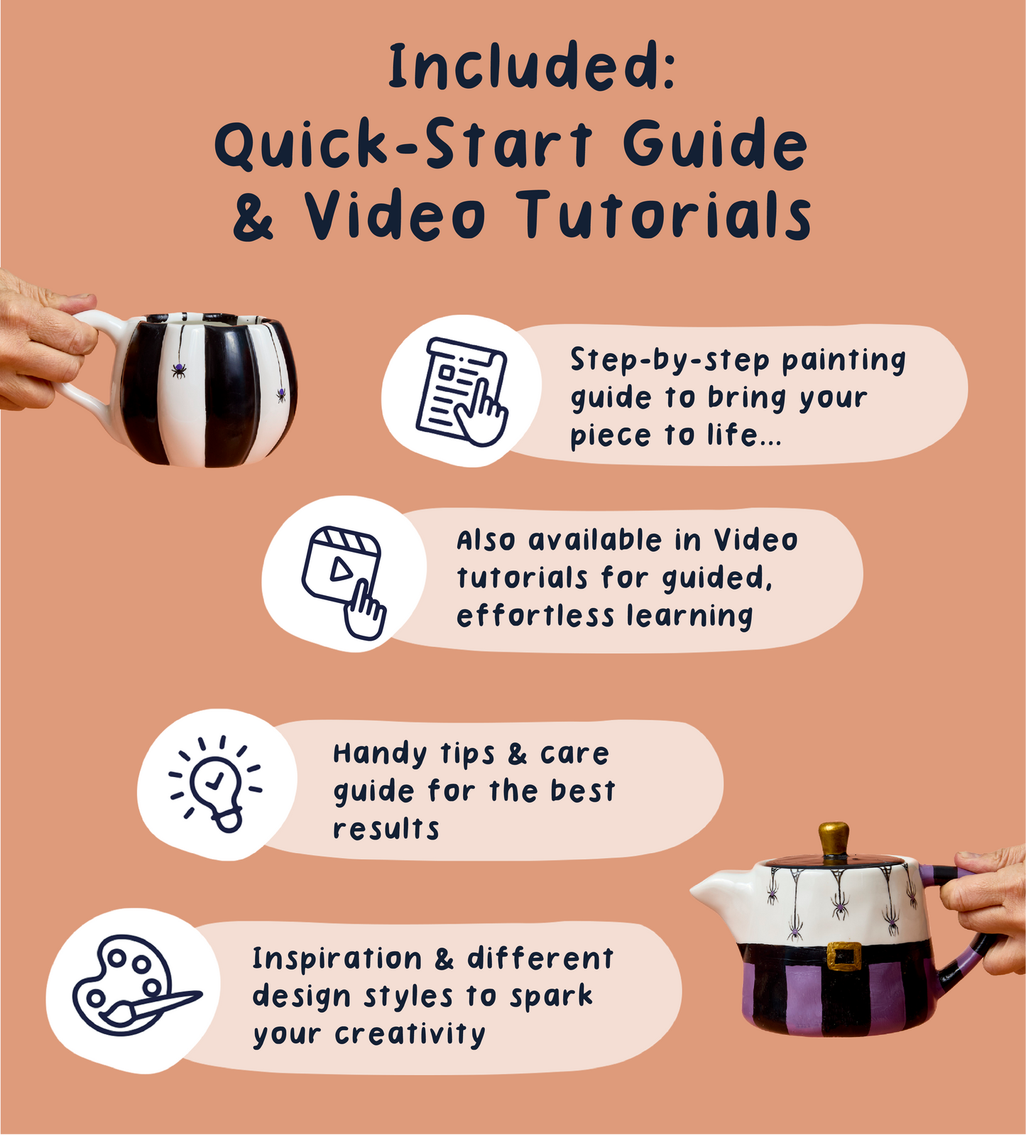 Halloween Pumpkin Paint-a-Mug x2