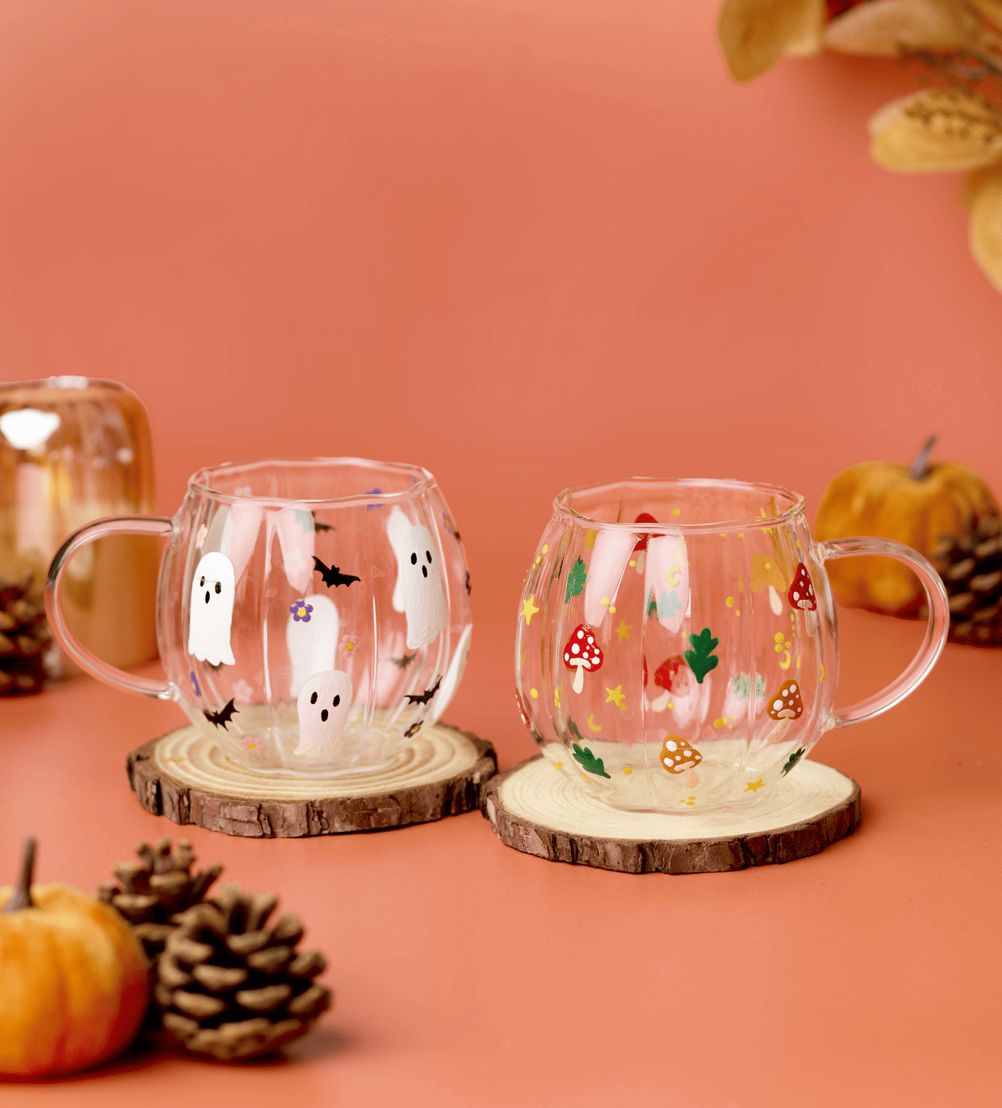 Glass Pumpkin Paint-a-Mug x2