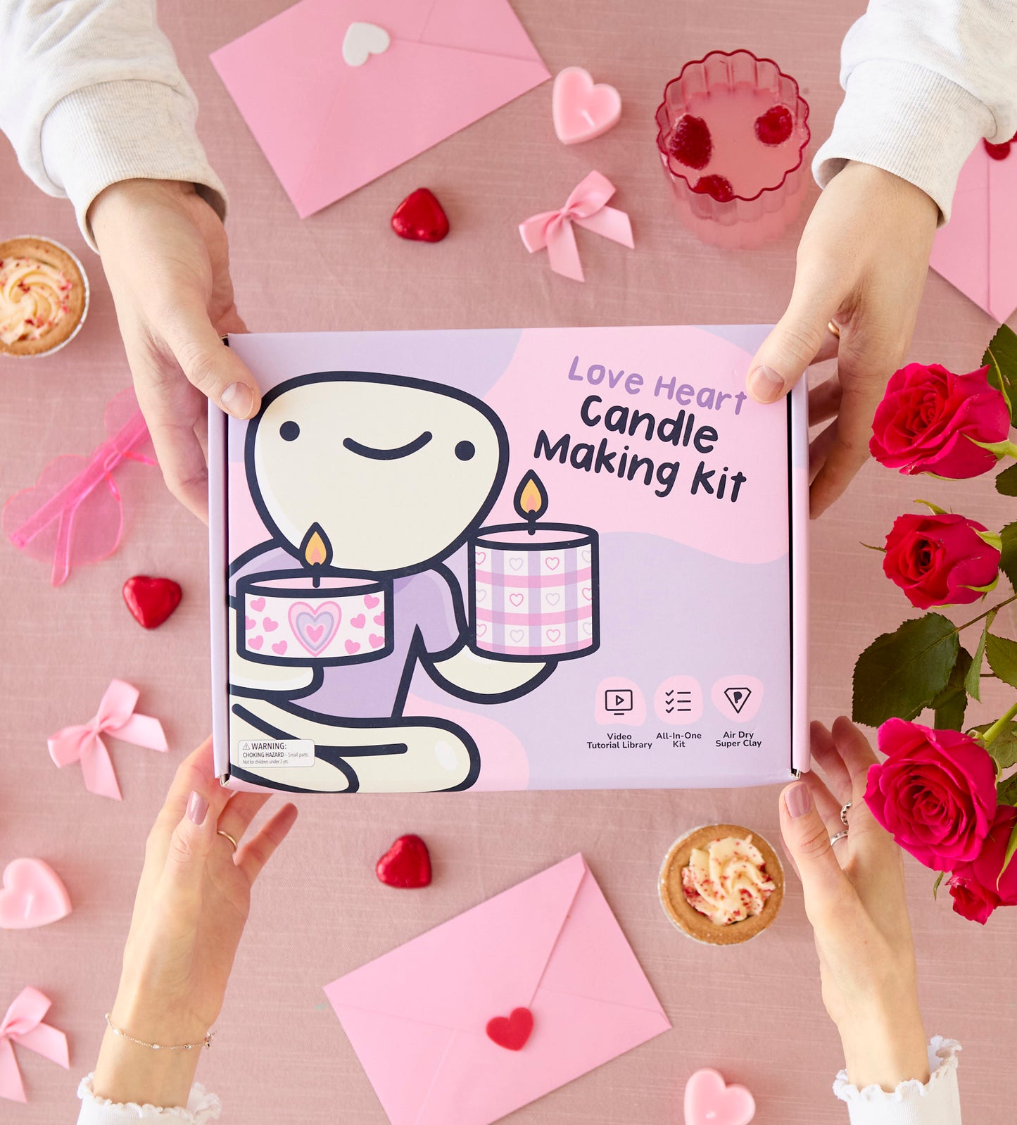 Red Rose Creative Candle & Clay Kit