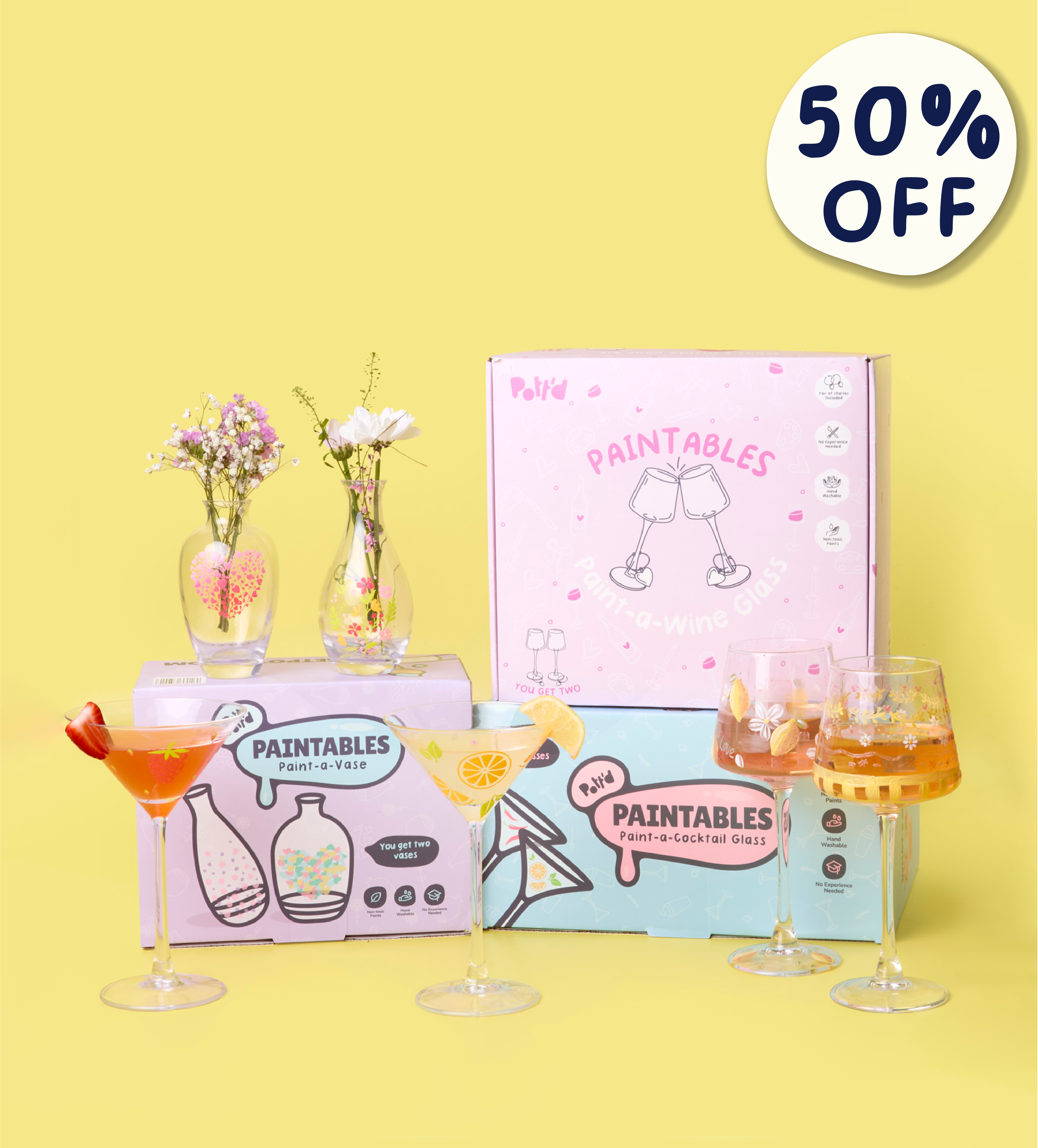 The Ultimate Glassware Bundle: Vase, Cocktail & Wine Glasses - Image 1