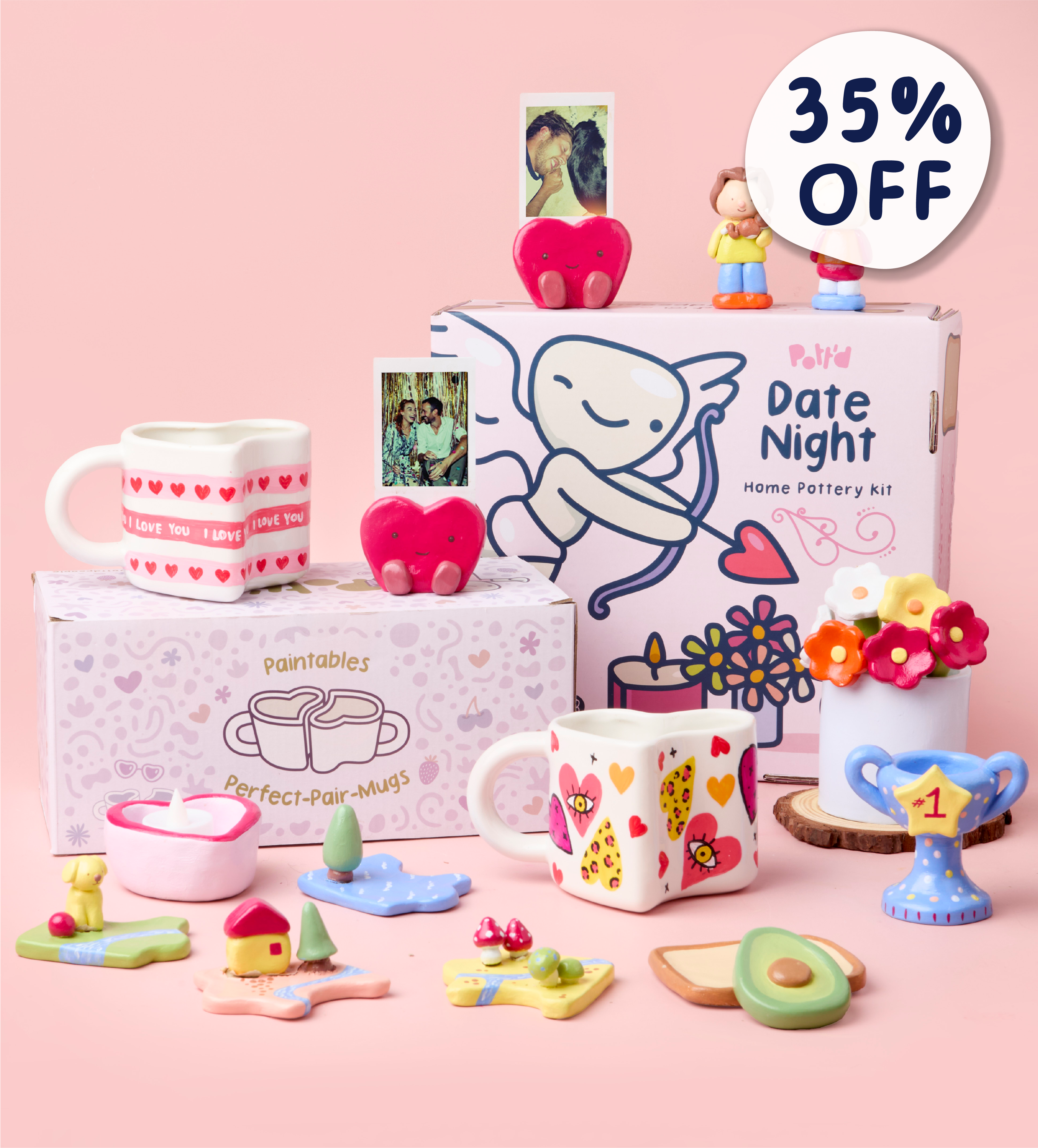 Creative Date Night: Clay & Mugs Bundle - Image 1