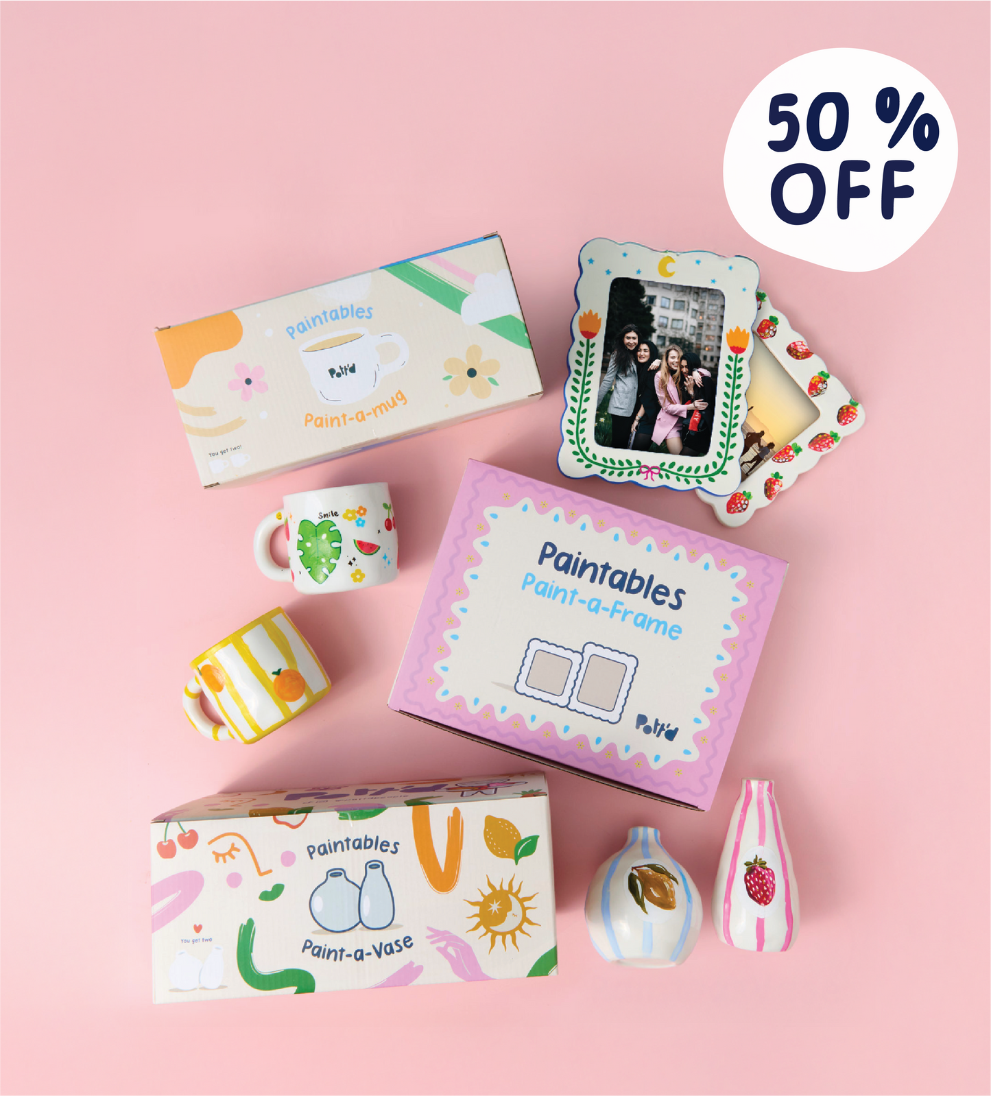 Paintables Mug, Frame & Vase Bundle