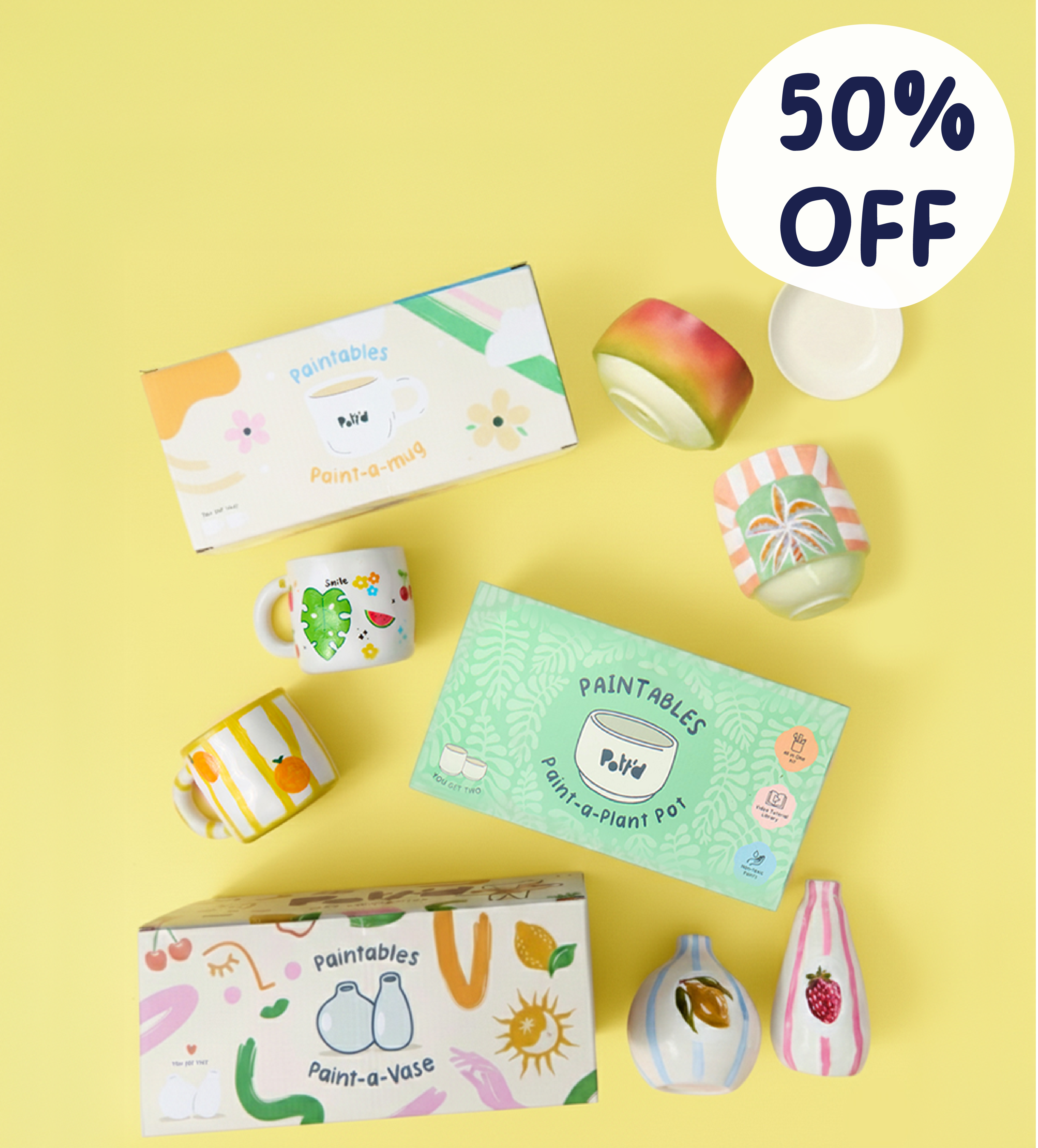 Paintables Mug, Vase & Plant Pot Bundle - Image 1