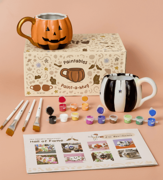 Halloween Pumpkin Paint-a-Mug x2
